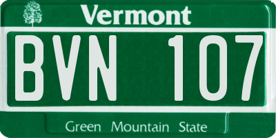 VT license plate BVN107