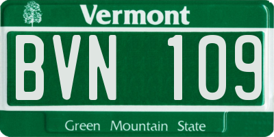 VT license plate BVN109