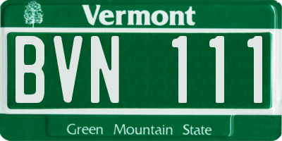 VT license plate BVN111
