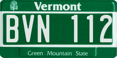 VT license plate BVN112
