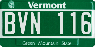 VT license plate BVN116
