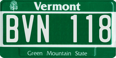 VT license plate BVN118