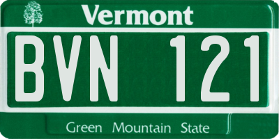 VT license plate BVN121