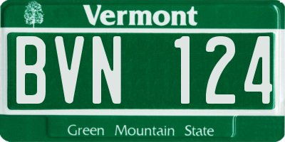 VT license plate BVN124