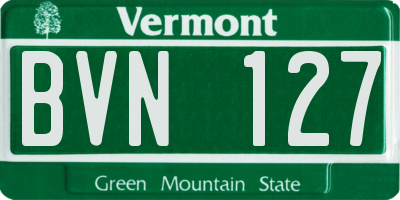 VT license plate BVN127