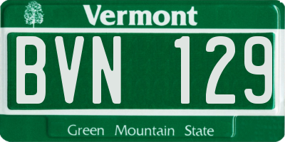 VT license plate BVN129