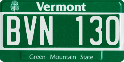 VT license plate BVN130