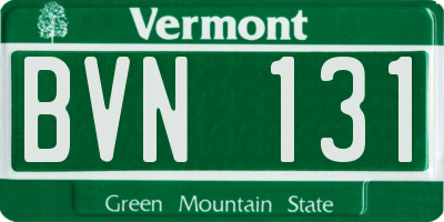 VT license plate BVN131
