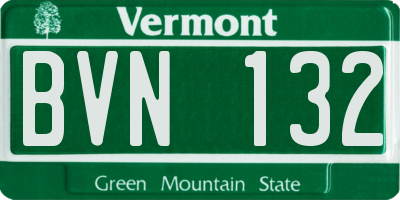 VT license plate BVN132