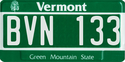 VT license plate BVN133
