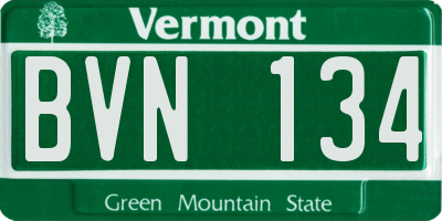 VT license plate BVN134