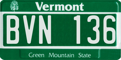 VT license plate BVN136