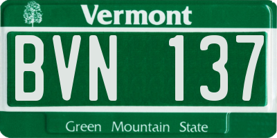 VT license plate BVN137