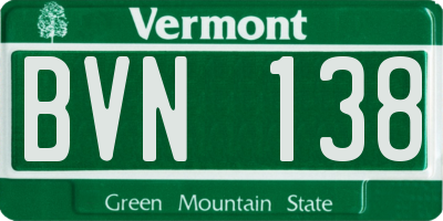 VT license plate BVN138