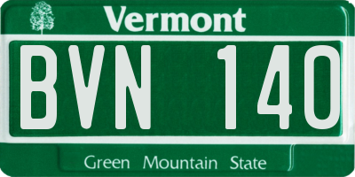 VT license plate BVN140