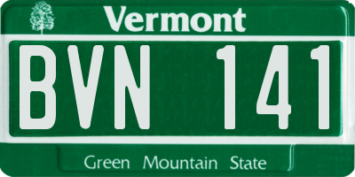 VT license plate BVN141
