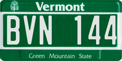 VT license plate BVN144