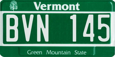 VT license plate BVN145