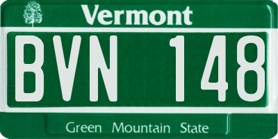 VT license plate BVN148