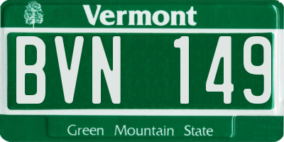 VT license plate BVN149