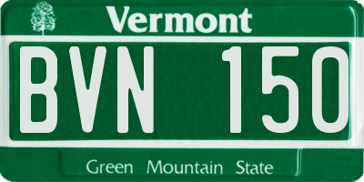 VT license plate BVN150