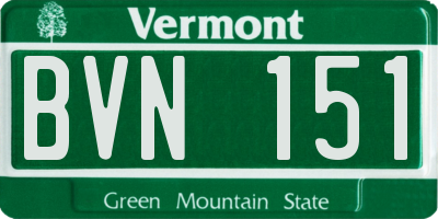 VT license plate BVN151