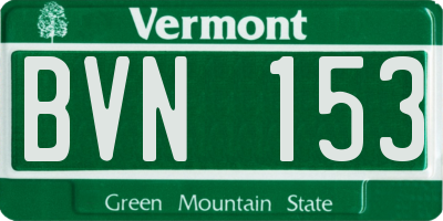 VT license plate BVN153