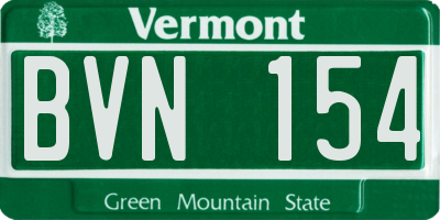 VT license plate BVN154