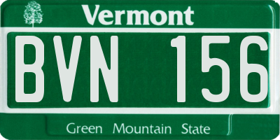 VT license plate BVN156