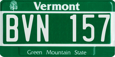 VT license plate BVN157