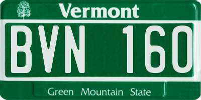 VT license plate BVN160