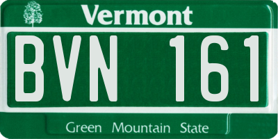 VT license plate BVN161