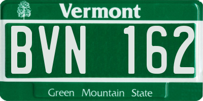 VT license plate BVN162