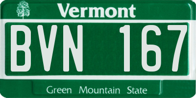 VT license plate BVN167