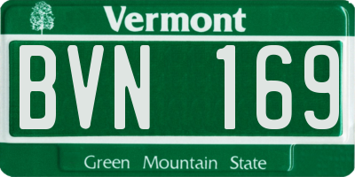 VT license plate BVN169