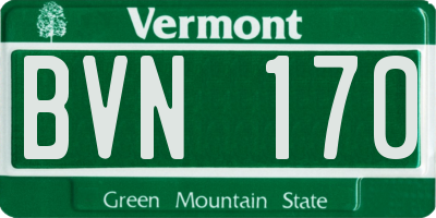 VT license plate BVN170