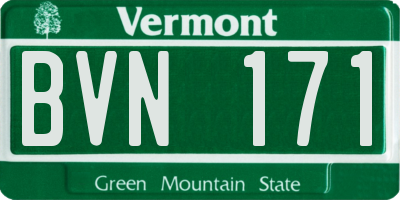 VT license plate BVN171