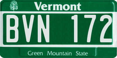 VT license plate BVN172