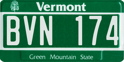 VT license plate BVN174