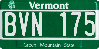 VT license plate BVN175