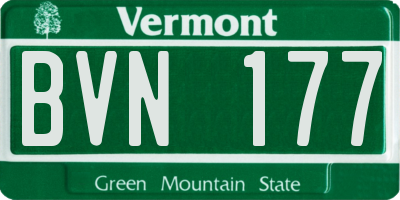 VT license plate BVN177