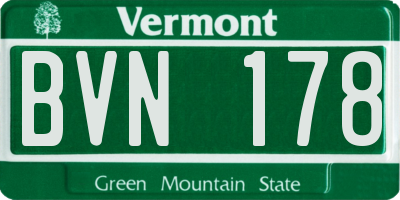 VT license plate BVN178
