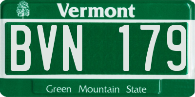 VT license plate BVN179