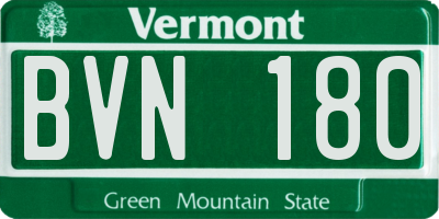 VT license plate BVN180
