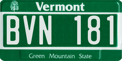 VT license plate BVN181
