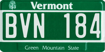 VT license plate BVN184