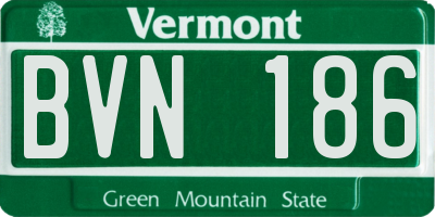 VT license plate BVN186