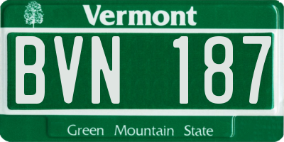 VT license plate BVN187