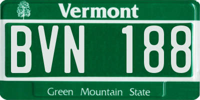 VT license plate BVN188