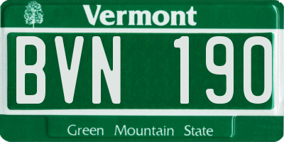 VT license plate BVN190